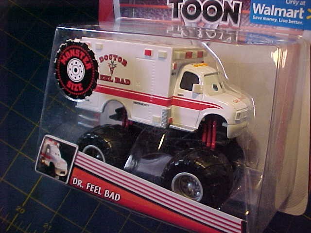 DISNEY PIXAR CARS TOON DR. FEEL BAD DELUXE! MONSTER TRUCK MATER