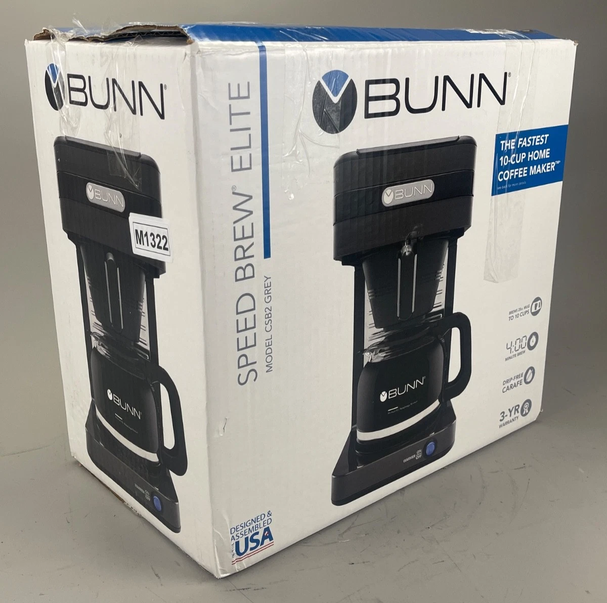BUNN CSB2 Speed Brew Elite Coffee Maker w 10 Cup Carafe 70oz Grey