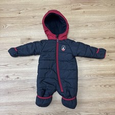 Air Jordan Black and Red Hooded Snowsuit Infant 0-3 Months Zip Up Baby Infant