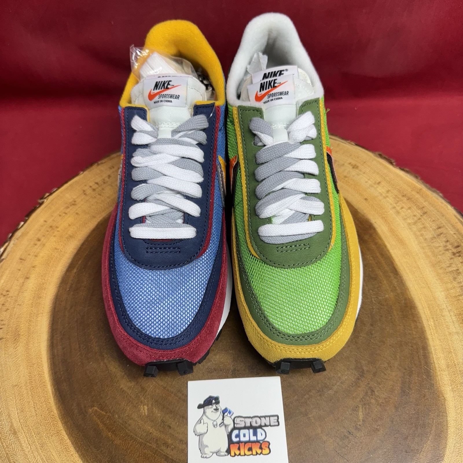 SACAI X NIKE Nike Sacai LDWaffle taglia 5 5 verde gusto arancione Varsity blu BV0073 300