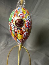 Authentic Murano Glass Millefiori Teardrop Ornament Handblown Italy Sticker