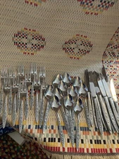 Service For 11 Serving Ekco Eterna Stainless Flatware Santiago Japan MCM VTG Lot