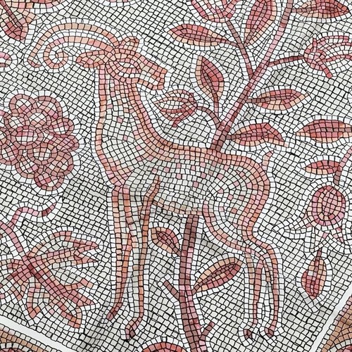 Used Hermes Carré 90 Pavement Silk Scarf Pink Beige Animal Motif Mosaic w/Box - Picture 7 of 11