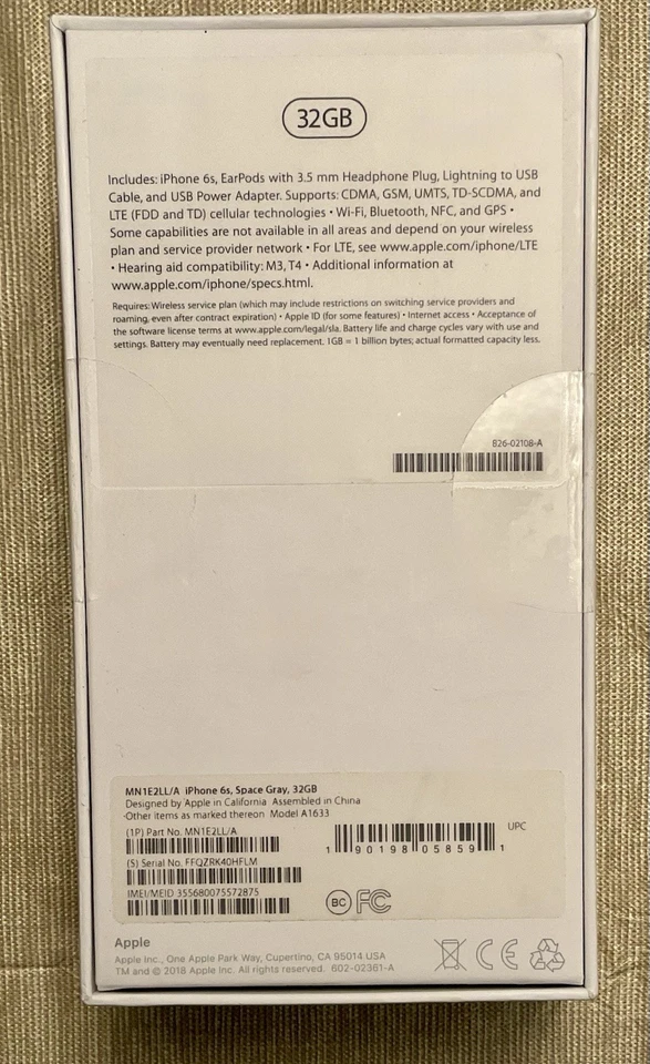 NUEVO SMARTPHONE IPHONE 6S, GRIS ESPACIAL, MODELO A 1633, MNIE2LL/A, 32GB Foto 2 de 4