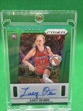 2025 Panini Prizm WNBA Lucy Olsen Rookie Autograph Green Prizm Mystics TB-LO