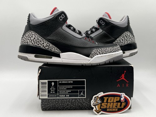 Nike Air Jordan Retro 3 OG Black Cement 2011 Size 9 Authentic Basketball Used