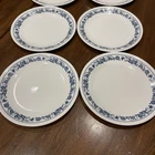 CORELLE Old Town Navy Blue Onion Stripe Sandwich / Salad Plates 6.75’ Corning-6
