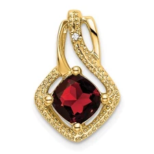 14k Yellow Gold Garnet and Diamond Pendant Perfect Gift for Her
