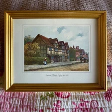 W.W. Quartremain Shakespeare's Birthplace Stratford-on-Avon Print Framed Matted