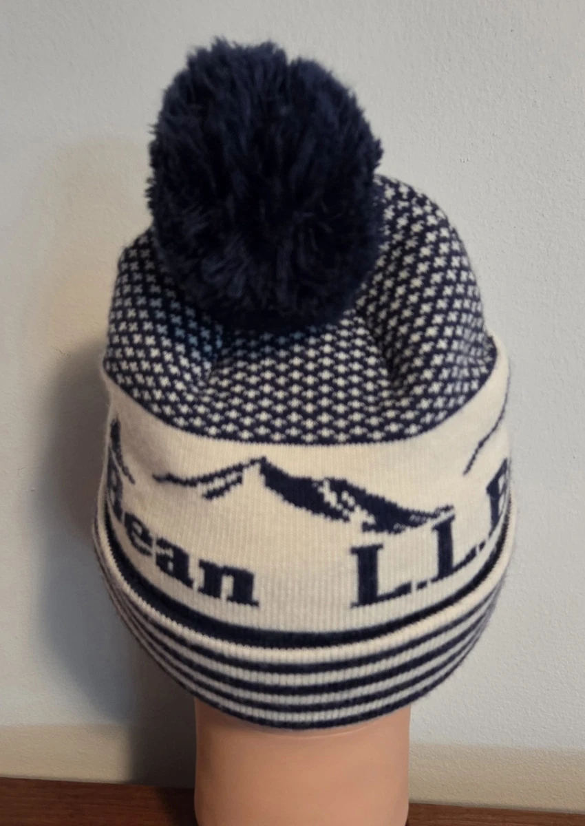 L.L. Bean Pom Beanie Cap Unisex One Size Fit Navy Multi NEW Beanie -Navy/Grey Pom-Pom- Run Philly – Philadelphia  main image 4