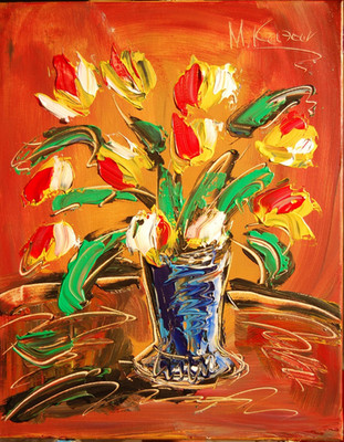 Original Oil Wall Art Paintings Stetched Canvas Impessionist Kazav T3T2
