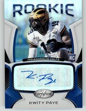 2021 Panini Certified Rookie Signatures Kwity Paye #30 /50
