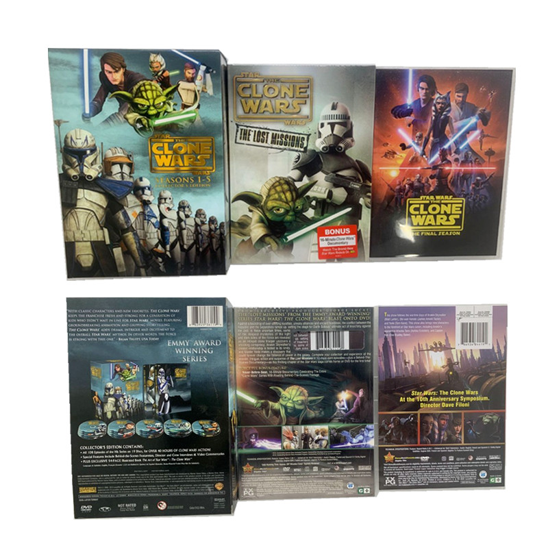 Star Wars: The Clone Wars Complete Series 1-7 (25-Disc DVD Set) – Packaging May