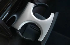 For BMW 5 Series 2018-2022 Titanium Silver Rear Water Cup Holder Panel Trim 1PCS