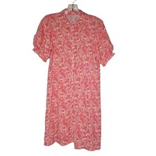 American Eagle Medium Cottagecore Pink Floral Button Up Midi Sundress Boho New