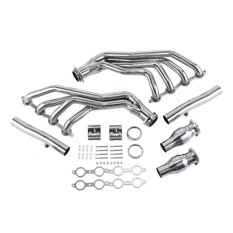 Long Exhaust Manifold Header Stainless Steel For 2005-06 Pontiac GTO 6.0 V8 LS2 - Image 2 of 4