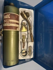 Vintage 1950s Bernzomatic Propane Torch Kit - Case, Brass Attachments