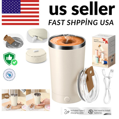 Self Stirring Coffee Mug Rechargeable Magnetic Mixing Cup 400ml USB Auto Stirrer