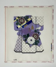 Needlepoint Canvas Kimono Chrysanthemum  Scrolls by Lee w/Guide Started Read
