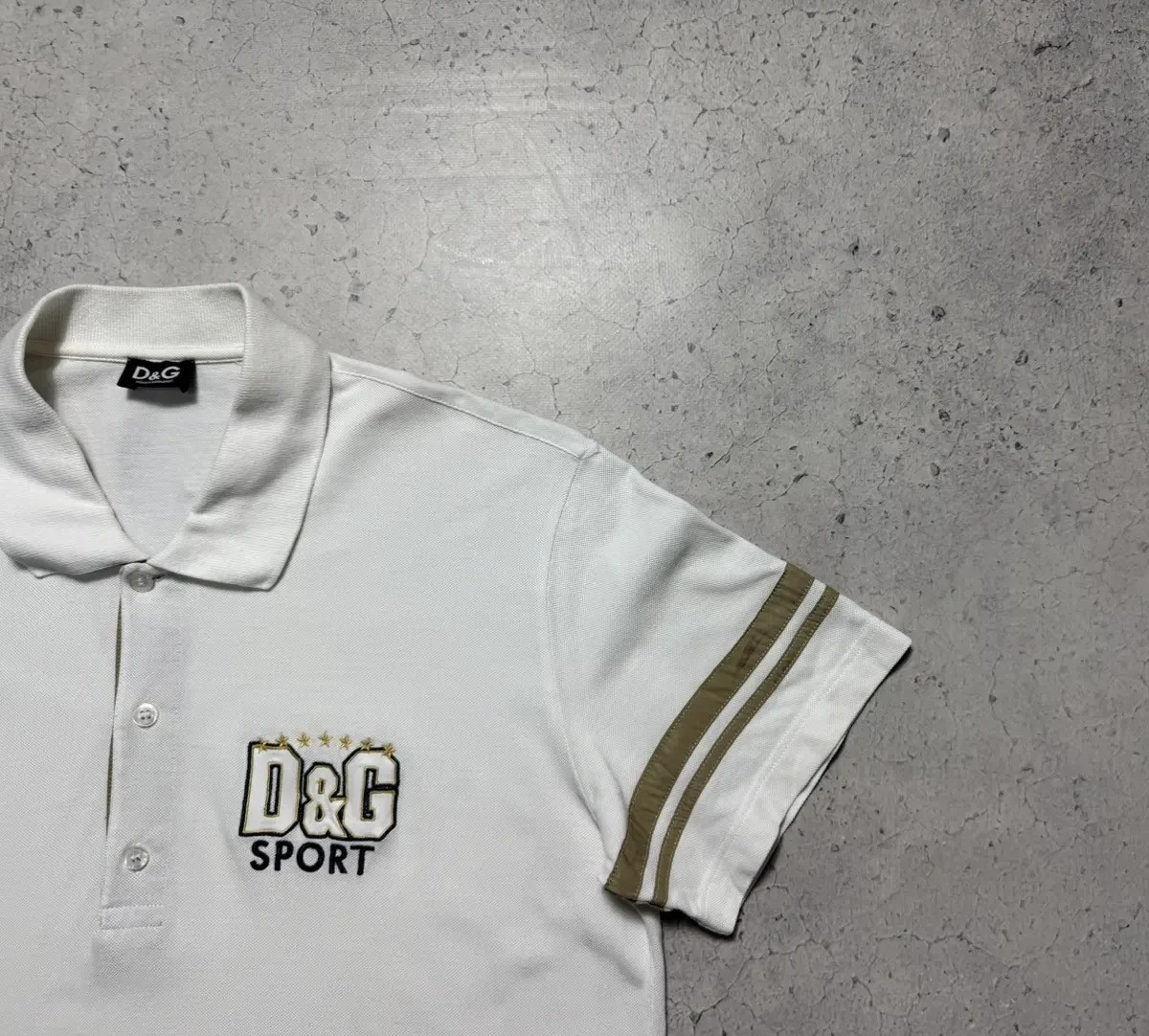 DG Dolce & Gabbana Sport Luxury White Polo Shirt Gold | eBay