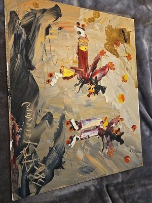 Morris Katz Original Painting 16x20 Clowns 1984 Signed Unframed