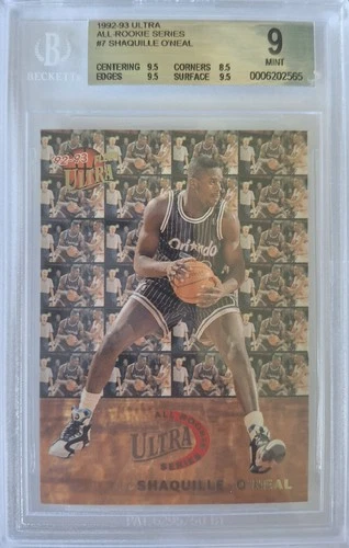 1992-93 Fleer Ultra All Rookie Series #7 Shaquille O'Neal RC Card HOF BGS 9 MINT