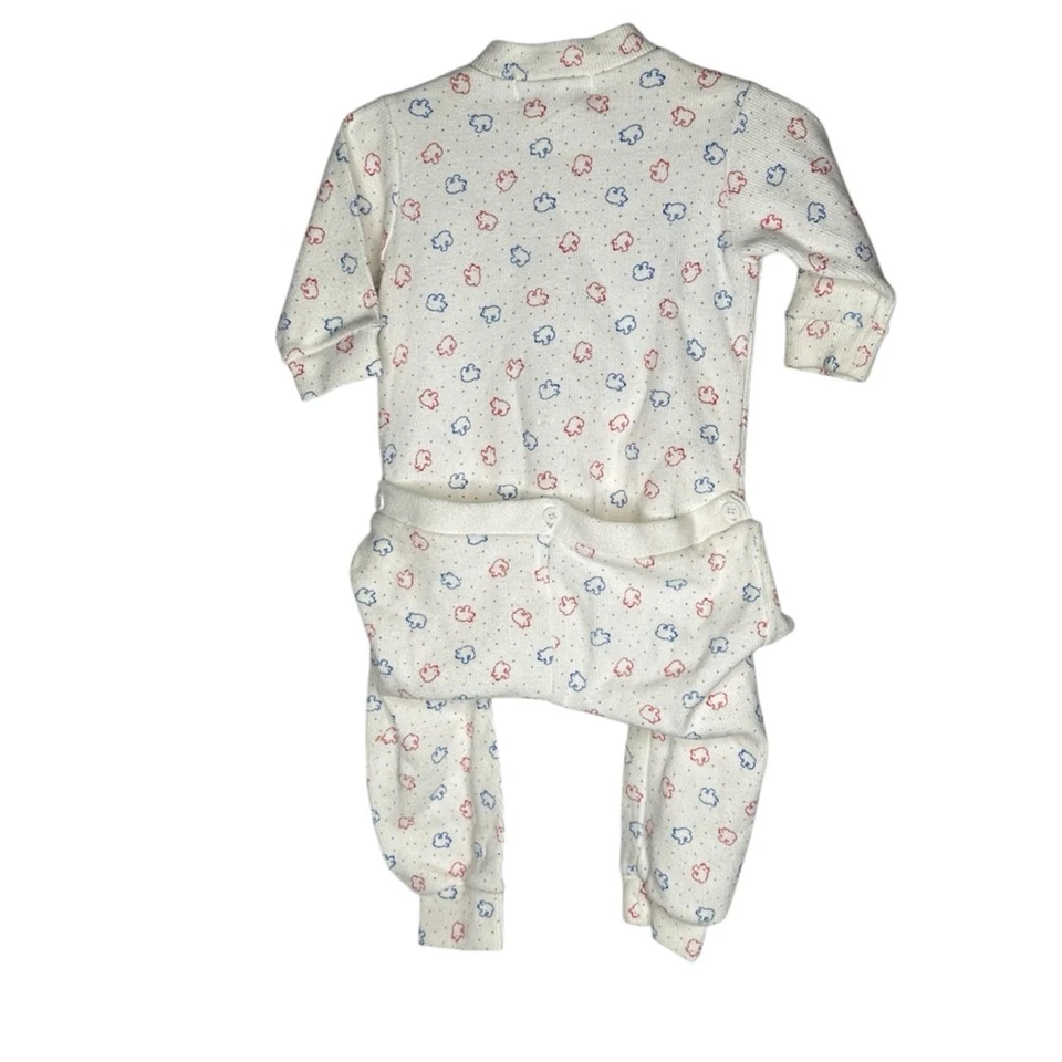 Pijama de una pieza vintage OshKosh B’gosh bebé 12 meses, estampado de oso, neutro Foto 2 de 4