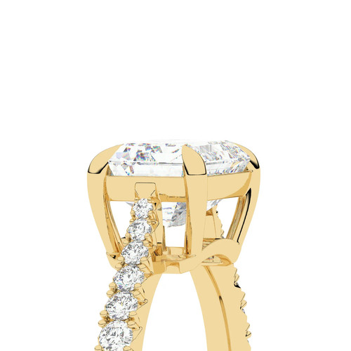 Emerald Solitaire Labgrown Diamond East To West Ring 18k Yellow Gold 10.25 Ct - Picture 13 of 19