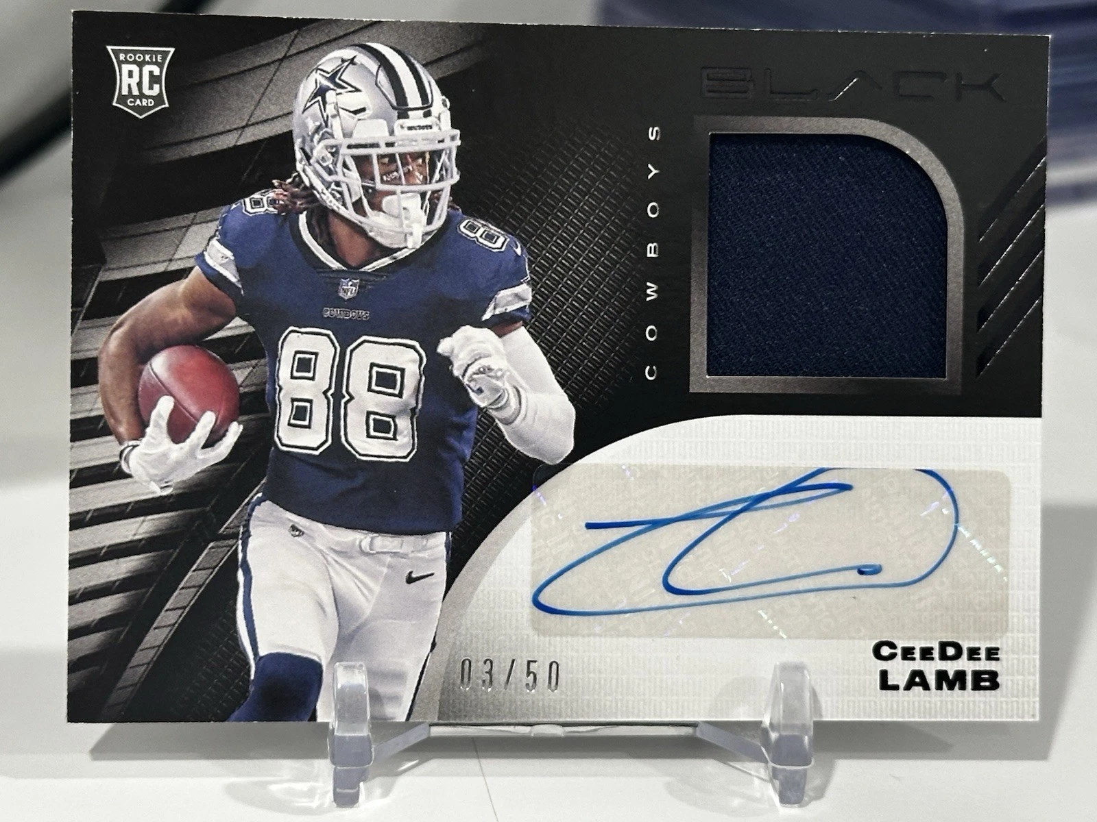 CeeDee Lamb Panini Black Rookie Signature Materials #CDL Base