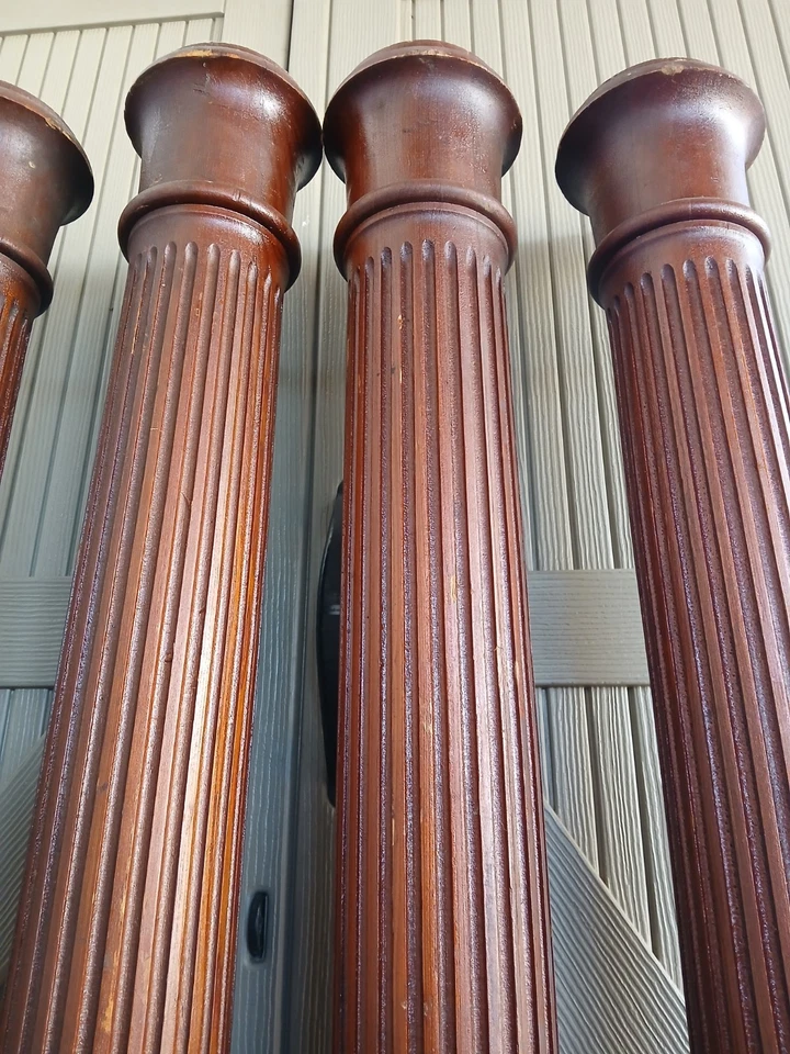 (4)件古董54-1/4英寸建筑救捞实木科林斯柱 — 第 4/4 张图片