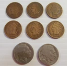 Lot 6 Indian Head Cent Pennies + 2 Buffalo Nickels 1890 1986 1902 1904 1905 1906