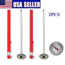 2PC Stainless Steel Pocket Probe Thermometer Gauge for Food Cooking Meat BBQ