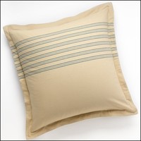 1 - Chaps Casablanca European Euro Sham - Cotton Ivory Blue Stripe 1 - Chaps Casablanca European Euro Sham - Cotton Ivory Blue Stripe