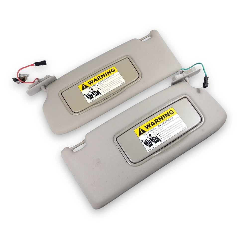 Conjunto de par de para-sol lateral para motorista e passageiro Volvo S40 2005-2007 vinil cinza - Imagem 3 de 4