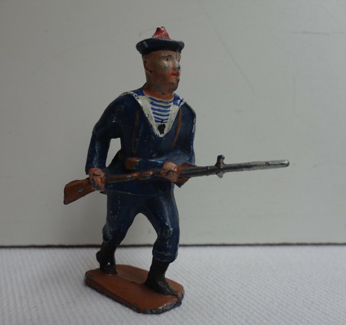 Soldats De Plomb Creux – 3 Chasseurs Alpins, Charge, échelle 54mm (WWI, Occasion)