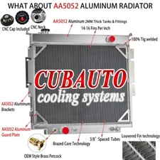 4 Rows Aluminum Radiator Fit 1983-1996 FORD F-150 F-250 F-350 7.3L V8 CUBAUTO