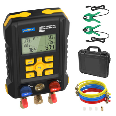 #ad Refrigeration Digital Manifold Gauge Hvac Vacuum Pressure Temp 93 Refrigerant $159.99