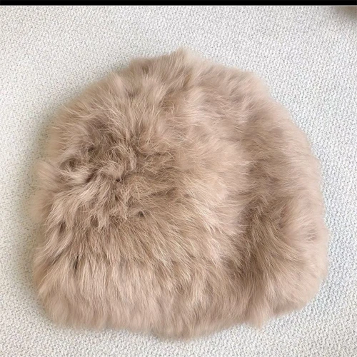 Cappello di lusso da donna in pelliccia di coniglio caldo naturale soffice pelliccia berretto berretto berretto da neve esterno - Foto 10 di 33