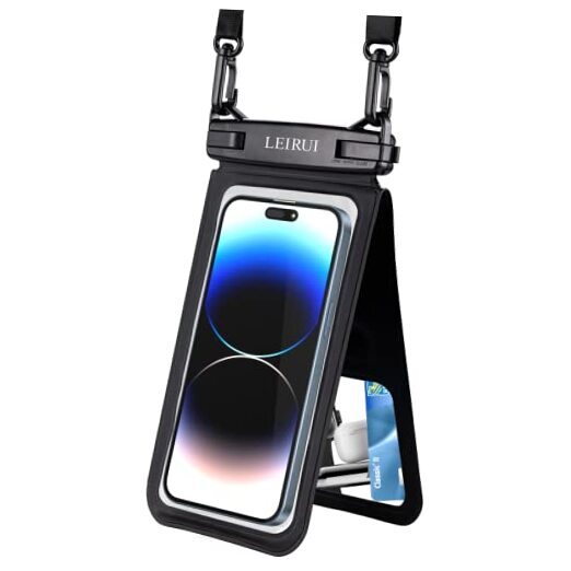 IPX8 Waterproof Floating Phone Case for Swimming Double Black Design