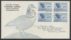 1952 #320 Canada Goose FDC Block Unusual Cachet Ottawa