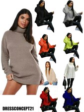 Chunky Knitted Women High Polo Roll Neck Jump...