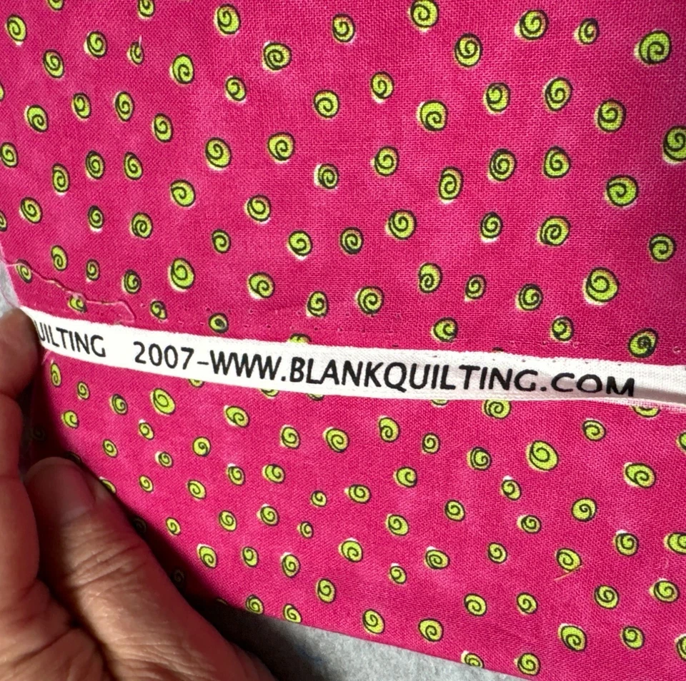 Pink & Green Swirl Quilting Fabric by Blank Quilting 6.5" x 39" Cotton Craft - Image 4 of 4