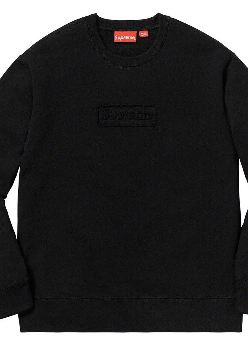 Supreme Cutout Logo Crewneck Sweatshirt Box Logo Black Size Large  *CONFIRMED*