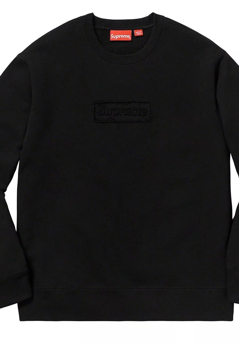 Supreme Cutout Logo Crewneck Sweatshirt Box Logo Black Size Large  *CONFIRMED*