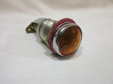 Vtg. NOS DRAKE 1" Lens Indicator Light w/ Faceted Amber Jewel, 120V