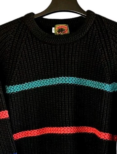 Vintage Boston Traders 100% Pure Wool Sweater Men's Medium Colorful