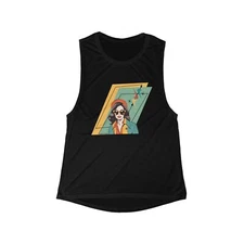Retro Oh Jackie Women's Flowy Scoop Muscle Tank