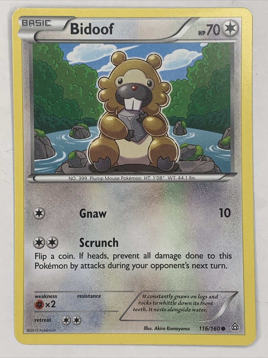 Bidoof Primal Clash 116/160 Regular Common Pokemon Card
