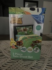 Animal Crossing New Horizons - 3 Piece Twin Sheet Set w/ Pillow Cases - NEW