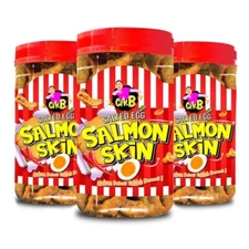 Salted Egg Salmon Skin Chips (3 Can) - 260g/Can Cik B Malaysian Snack
